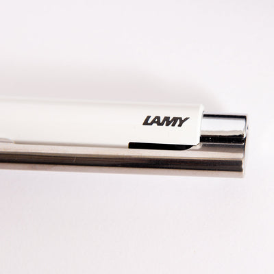 LAMY-Logo-M+-White-Gloss-Ballpoint-Pen-Steel-Polished-Trim