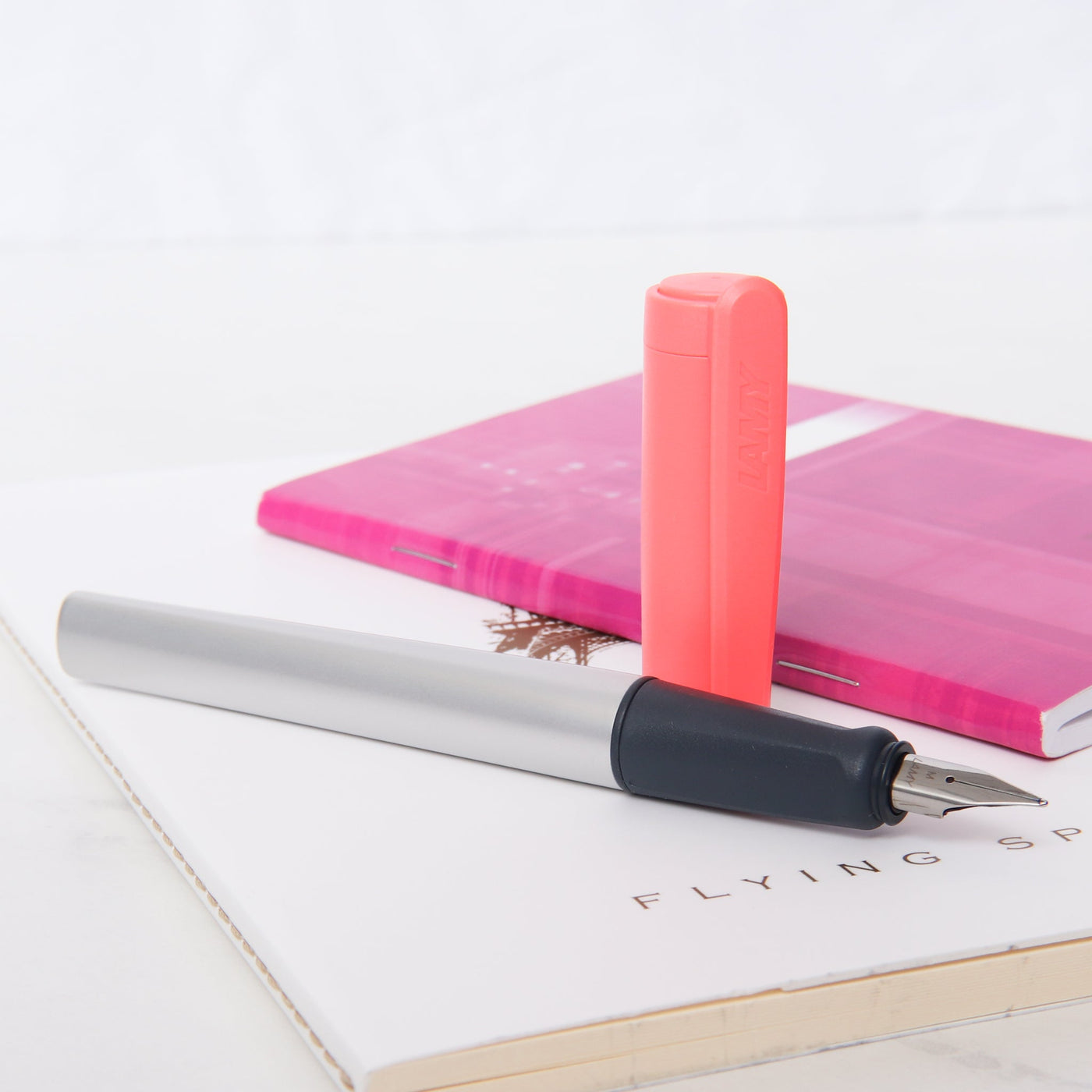 LAMY Nexx Neon Coral Fountain Pen Uncapped