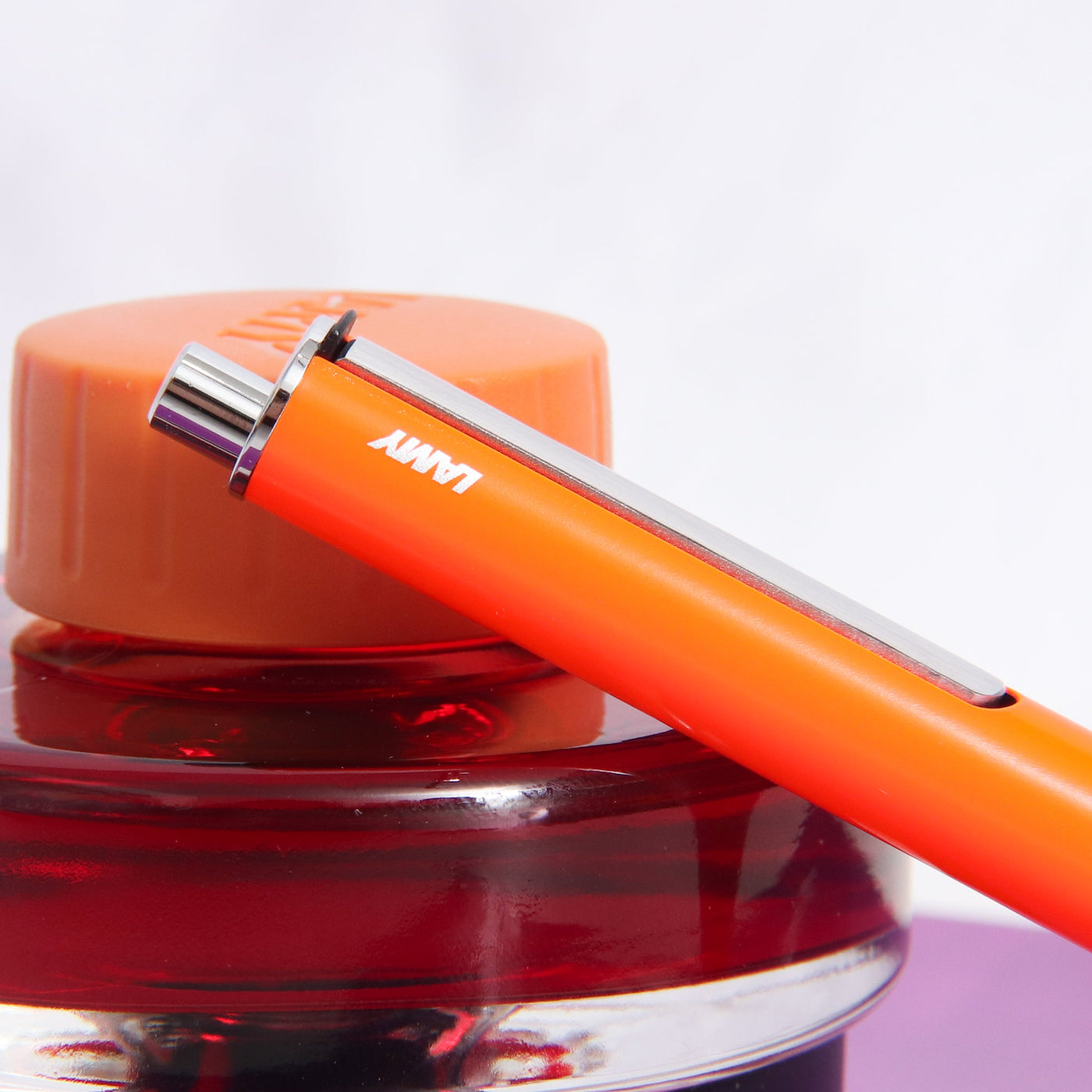 LAMY Swift Neon Orange Special Edition Rollerball Pen Clip Flat