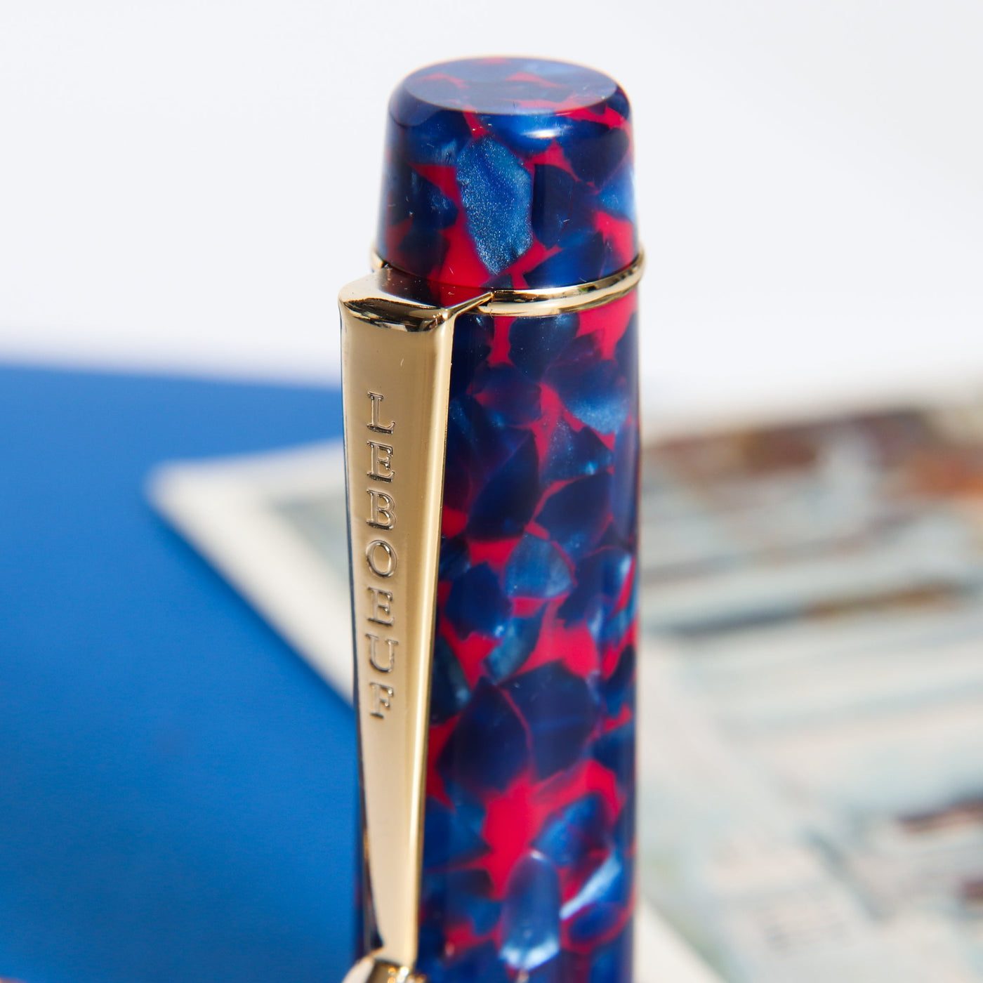 Leboeuf Pilgrim Blue & Red Fountain Pen