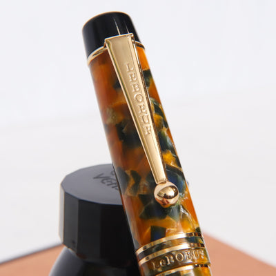 Leboeuf Pilgrim Amber Navy Pearl Fountain Pen Clip Envraving