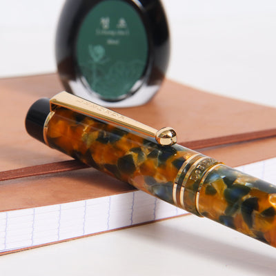 Leboeuf Pilgrim Amber Navy Pearl Fountain Pen Clip