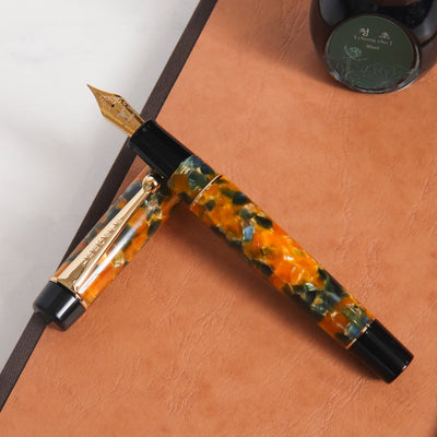 Leboeuf Pilgrim Amber Navy Pearl Fountain Pen