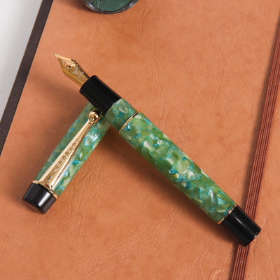 Leboeuf Pilgrim Marine Green Marble Fountain Pen