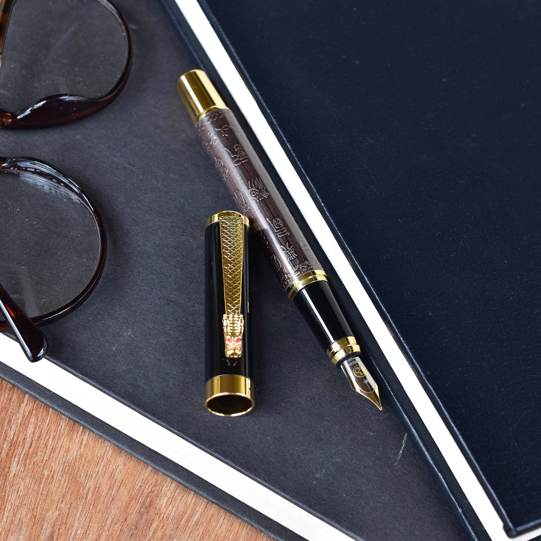 Luoshi Antique Bronze Dragon Fountain Pen Truphae