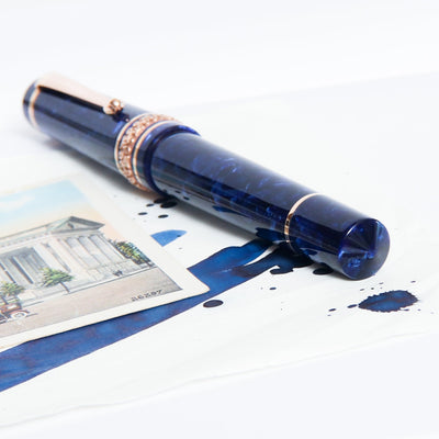 Maiora Alpha Capri Rose Gold Fountain Pen Blue