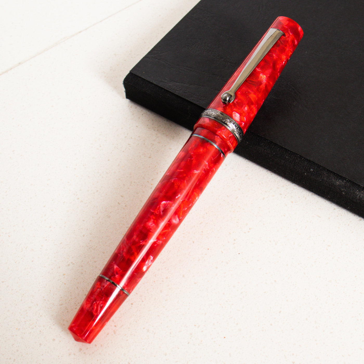 Maiora Aventus Amore Red & Ruthenium Trim Fountain Pen