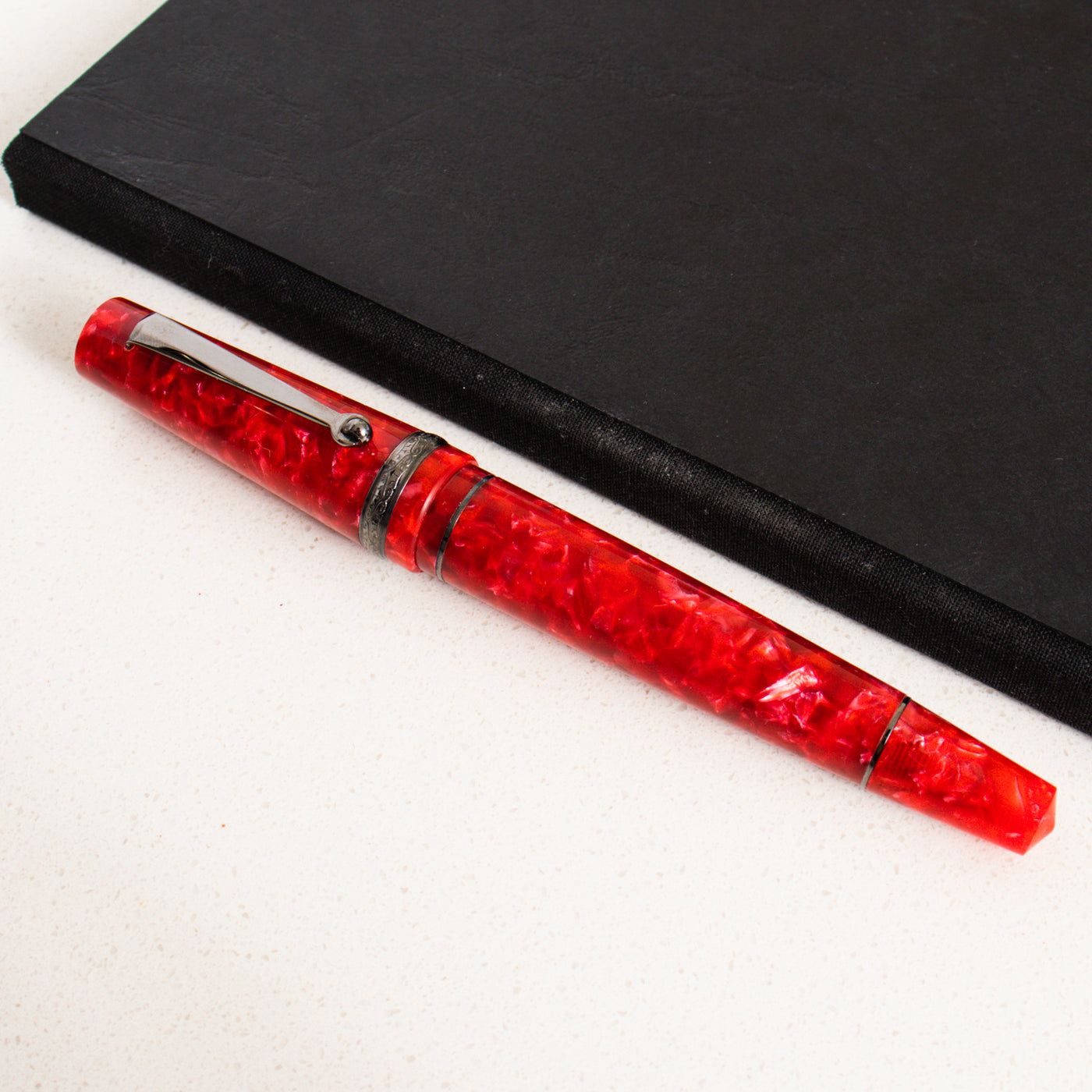 Maiora Aventus Amore Red & Ruthenium Trim Fountain Pen