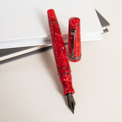 Maiora Aventus Amore Red & Ruthenium Trim Fountain Pen