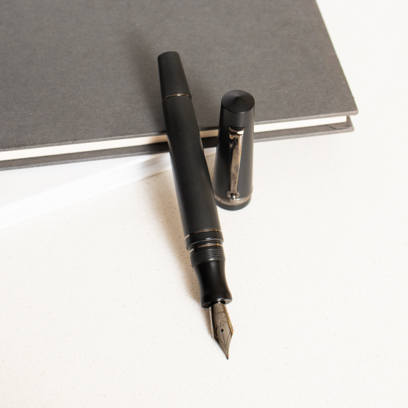 Maiora Aventus Lapillo Matte Black & Ruthenium Fountain Pen