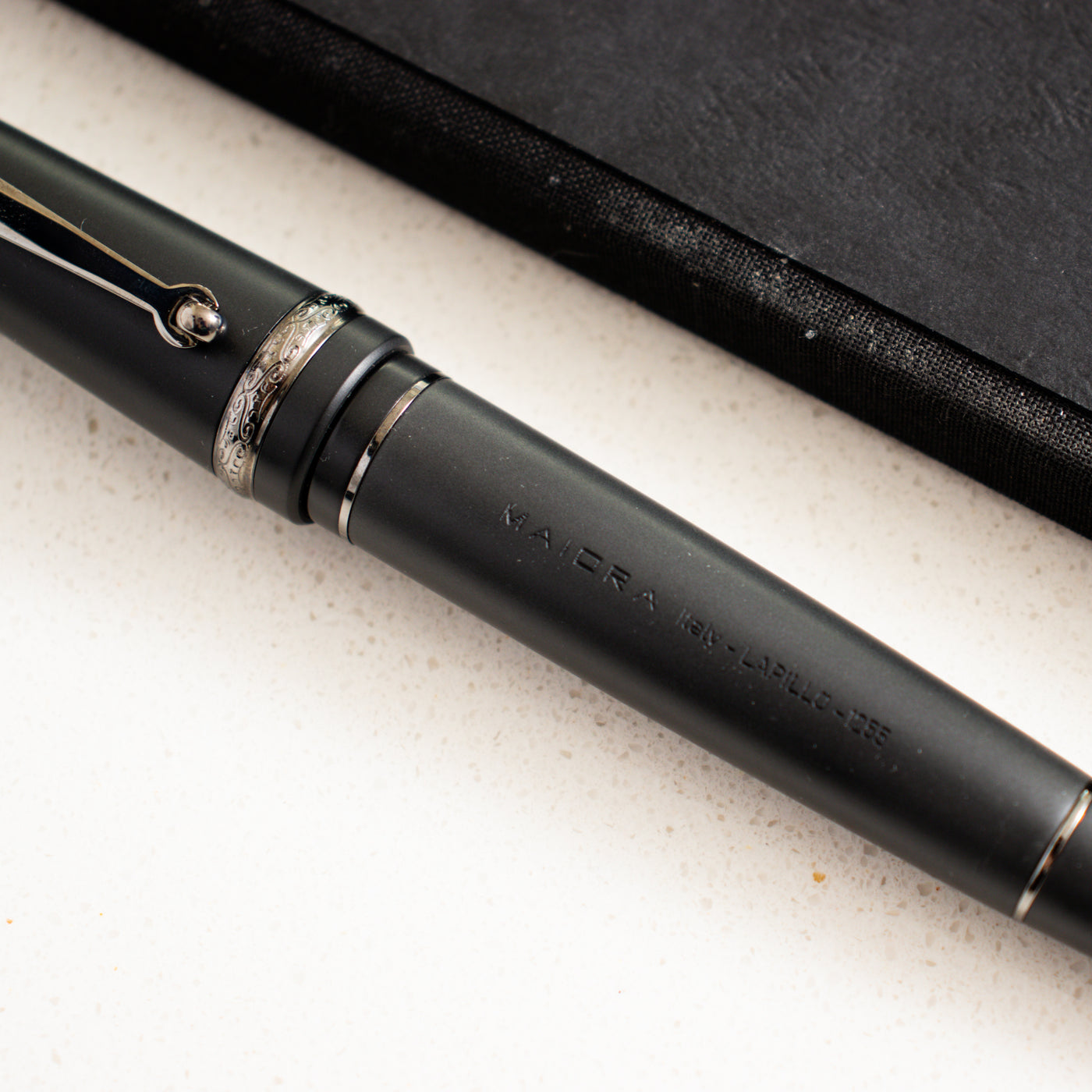 Maiora Aventus Lapillo Matte Black & Ruthenium Fountain Pen