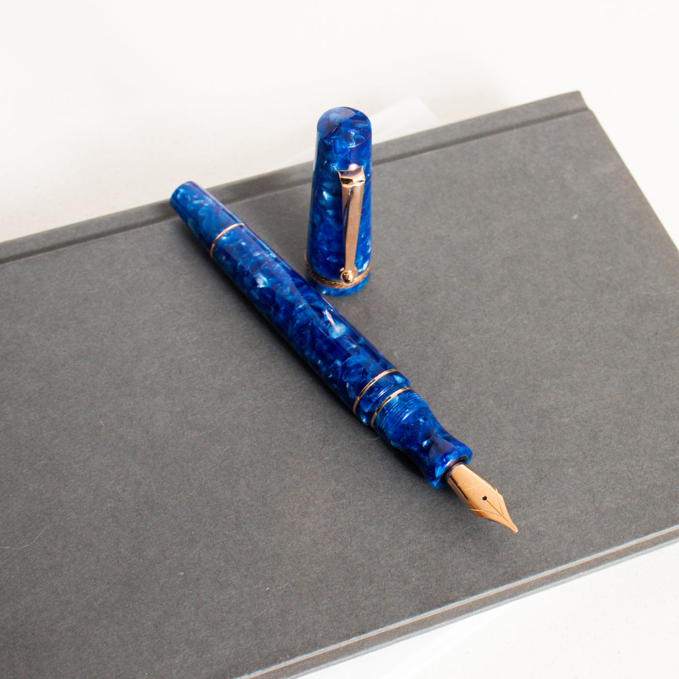 Maiora Aventus Sinis Blue & Rose Gold Fountain Pen