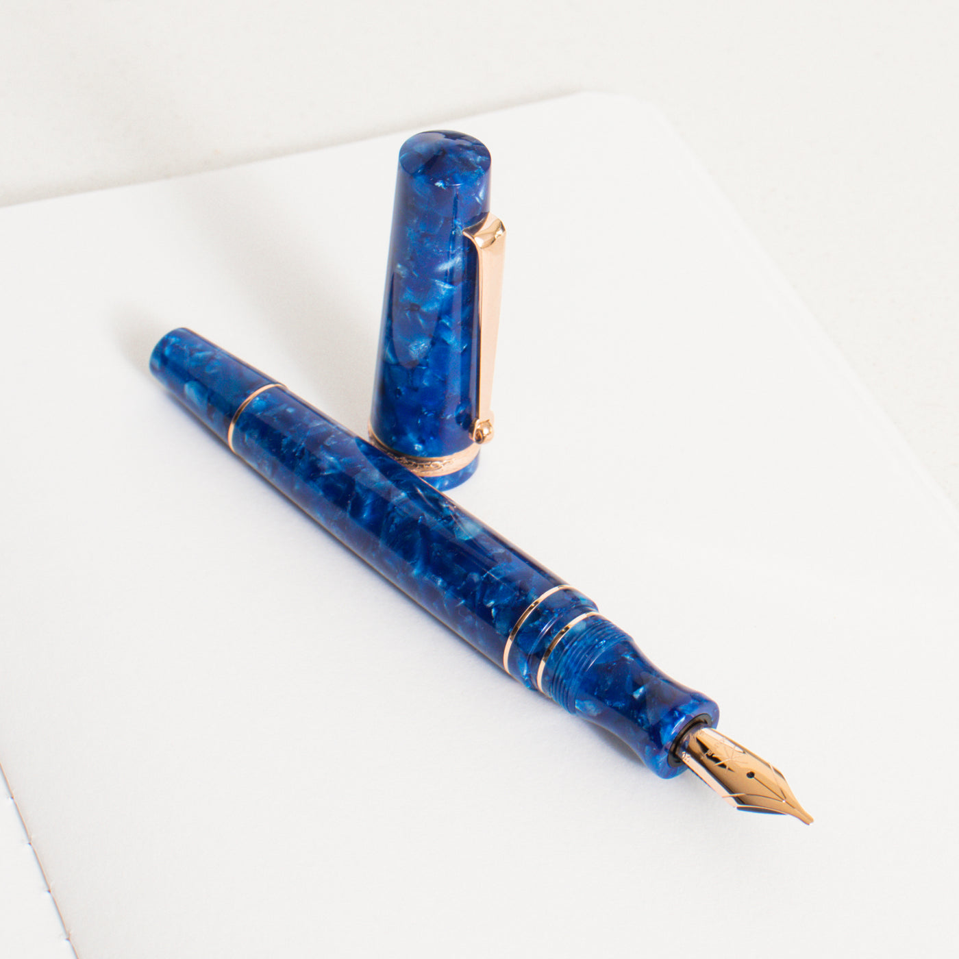 Maiora Aventus Sinis Blue & Rose Gold Fountain Pen