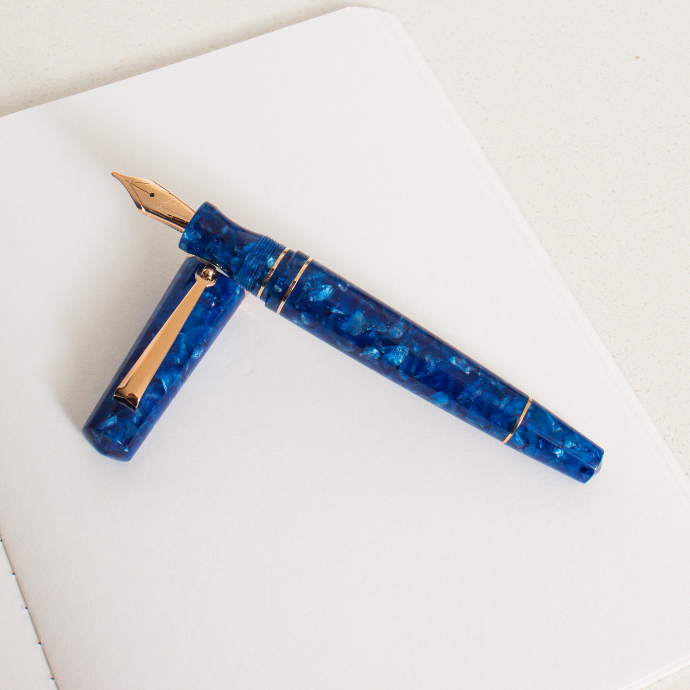 Maiora Aventus Sinis Blue & Rose Gold Fountain Pen