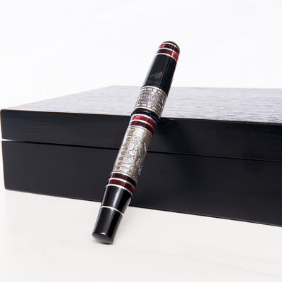 Marlen-Risorgemento-Silver-Fountain-Pen-Black-Silver-And-Red