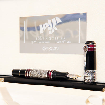 Marlen-Risorgemento-Silver-Fountain-Pen-Uncapped