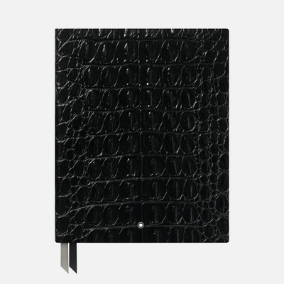Montblanc Fine Stationery Notebook #149 Croco Print Shiny Black Lined Notebook