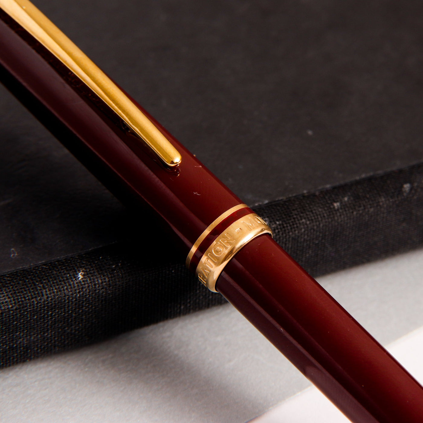 Montblanc Generation Burgundy & Gold Ballpoint Pen Trim Details