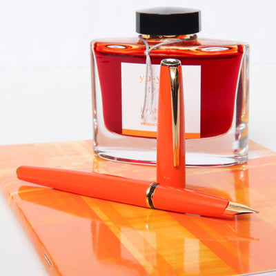 Montblanc Generation Orange & Gold Fountain Pen - Preowned Uncapped