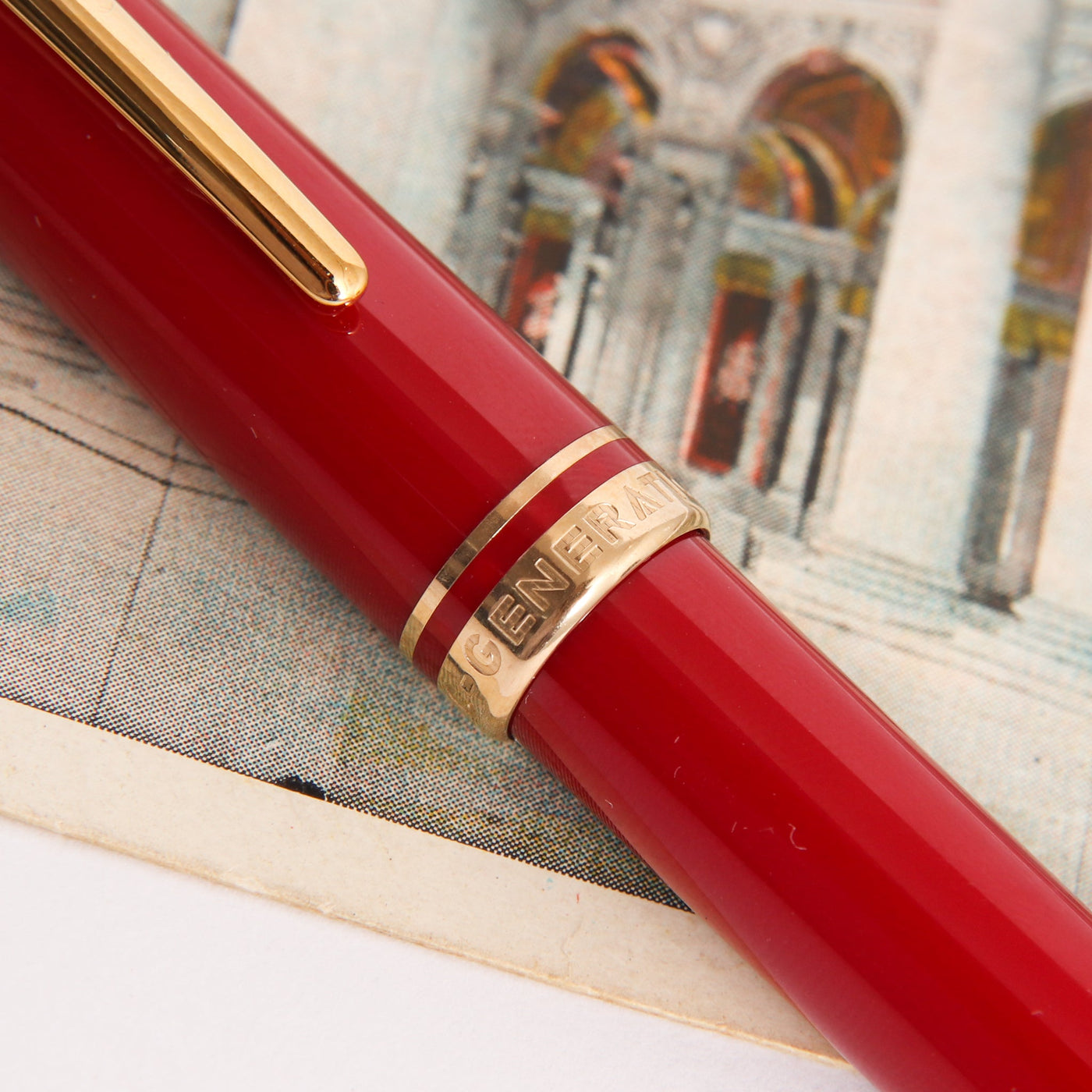 Montblanc Generation Red & Gold Ballpoint Pen Center Band