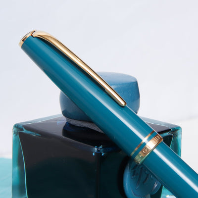 Montblanc Generation Turquoise & Gold Rollerball Pen - Preowned Clip