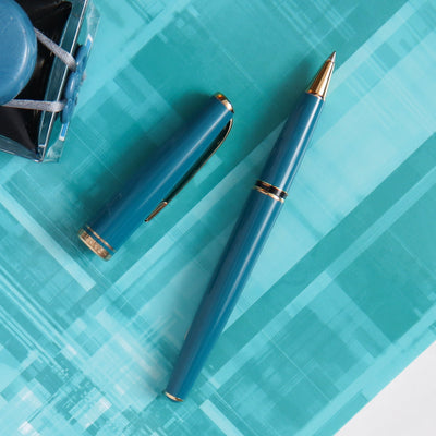 Montblanc Generation Turquoise & Gold Rollerball Pen - Preowned Green Resin