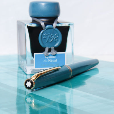 Montblanc Generation Turquoise & Gold Rollerball Pen - Preowned Logo