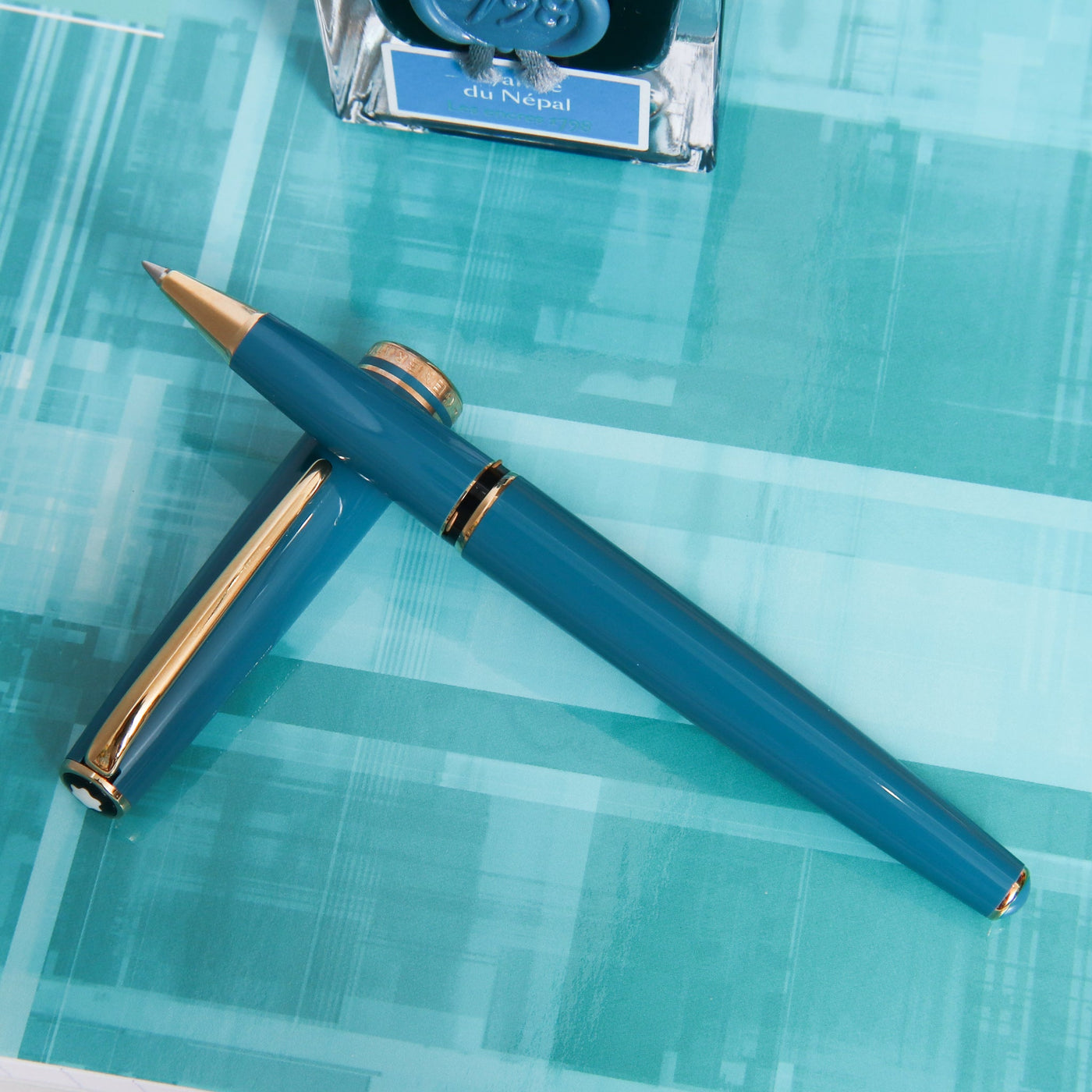 Montblanc Generation Turquoise & Gold Rollerball Pen - Preowned