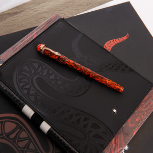 Montblanc Heritage Collection Rouge et Noir Marble Fountain Pen & Notebook Set With Notebook And Zippered Pouch