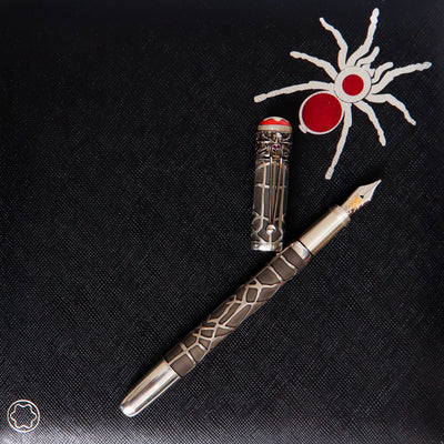 Montblanc-Heritage-Route-et-Noir-Spider-Metamorphosis-1906-Fountain-Pen-Webbed-Sterling-Silver-Craftmanship