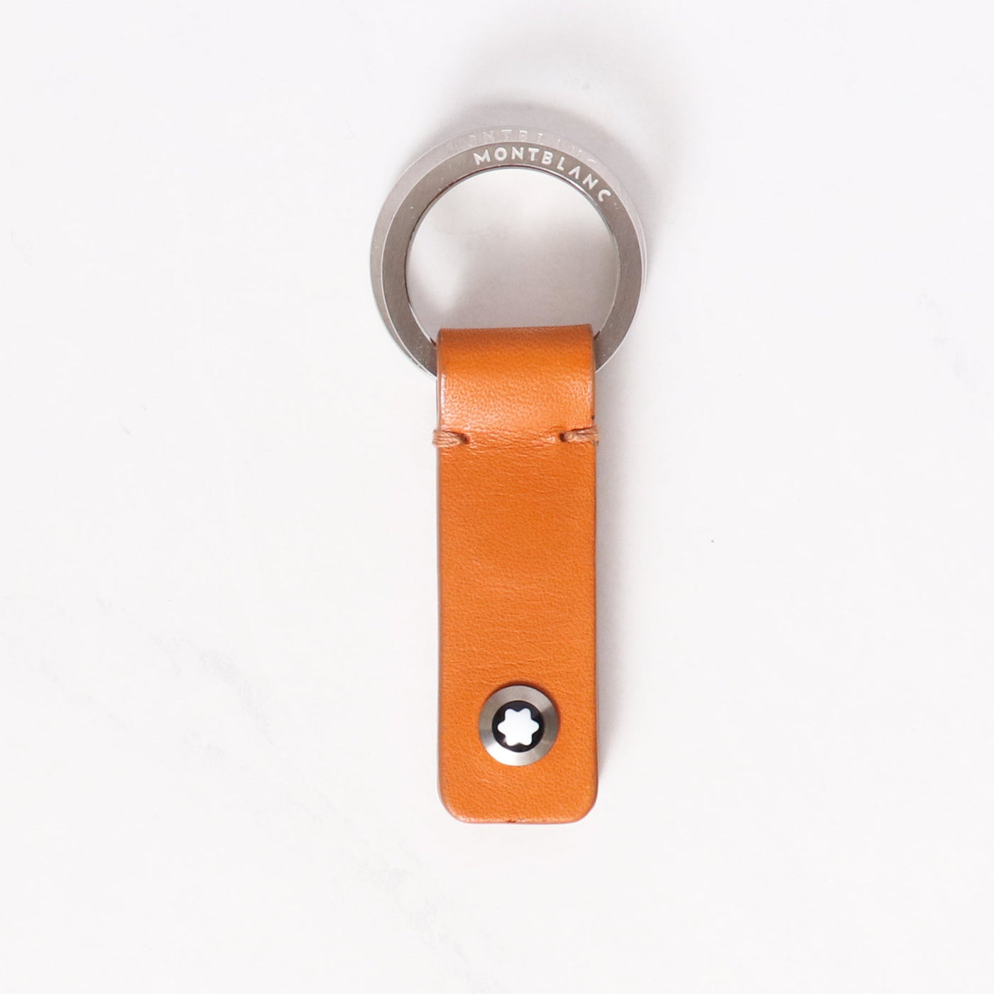 Montblanc Leather Goods Split Rings Cognac Key Ring Preowned Small and Large Key Rings