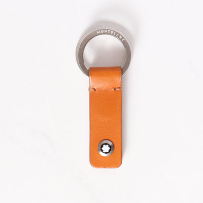 Montblanc Leather Goods Split Rings Cognac Key Ring Preowned Small and Large Key Rings