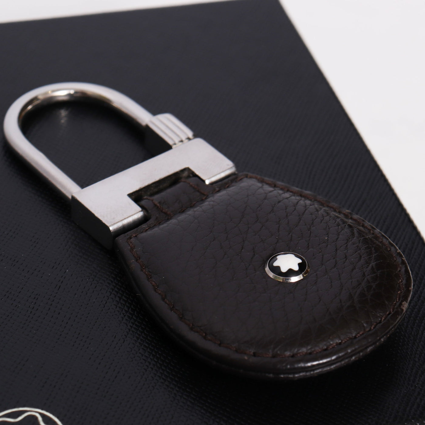 Montblanc Leather MeisterstŸck Brown Soft Grain Key Fob 114476 Preowned Logo