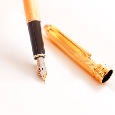 Montblanc Meisterstuck 144V Solitaire Vermeil Barley Fountain Pen - Preowned