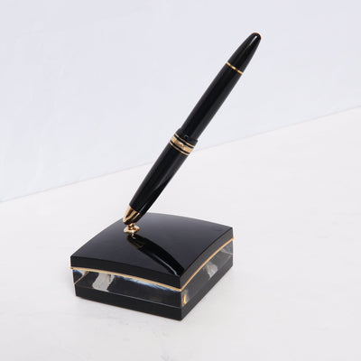 Montblanc Meisterstuck 146 Black & Gold LeGrand Crystal Desk Set Preowned