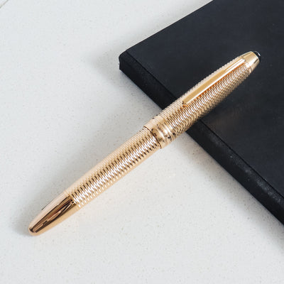 Montblanc Meisterstück 146 Solitaire Geometry Champagne Gold LeGrand Fountain Pen