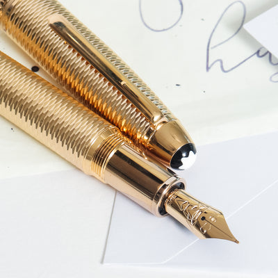 Montblanc Meisterstück 146 Solitaire Geometry Champagne Gold LeGrand Fountain Pen