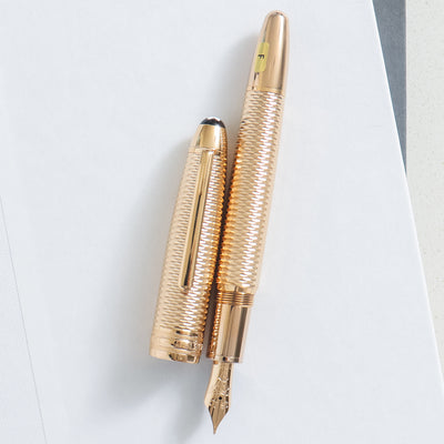 Montblanc Meisterstück 146 Solitaire Geometry Champagne Gold LeGrand Fountain Pen