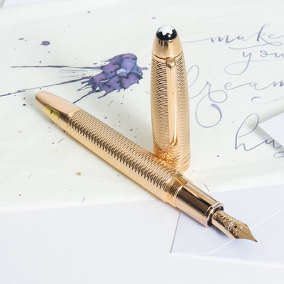 Montblanc Meisterstück 146 Solitaire Geometry Champagne Gold LeGrand Fountain Pen