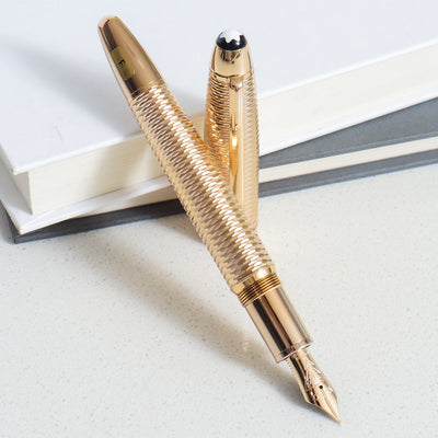 Montblanc Meisterstück 146 Solitaire Geometry Champagne Gold LeGrand Fountain Pen