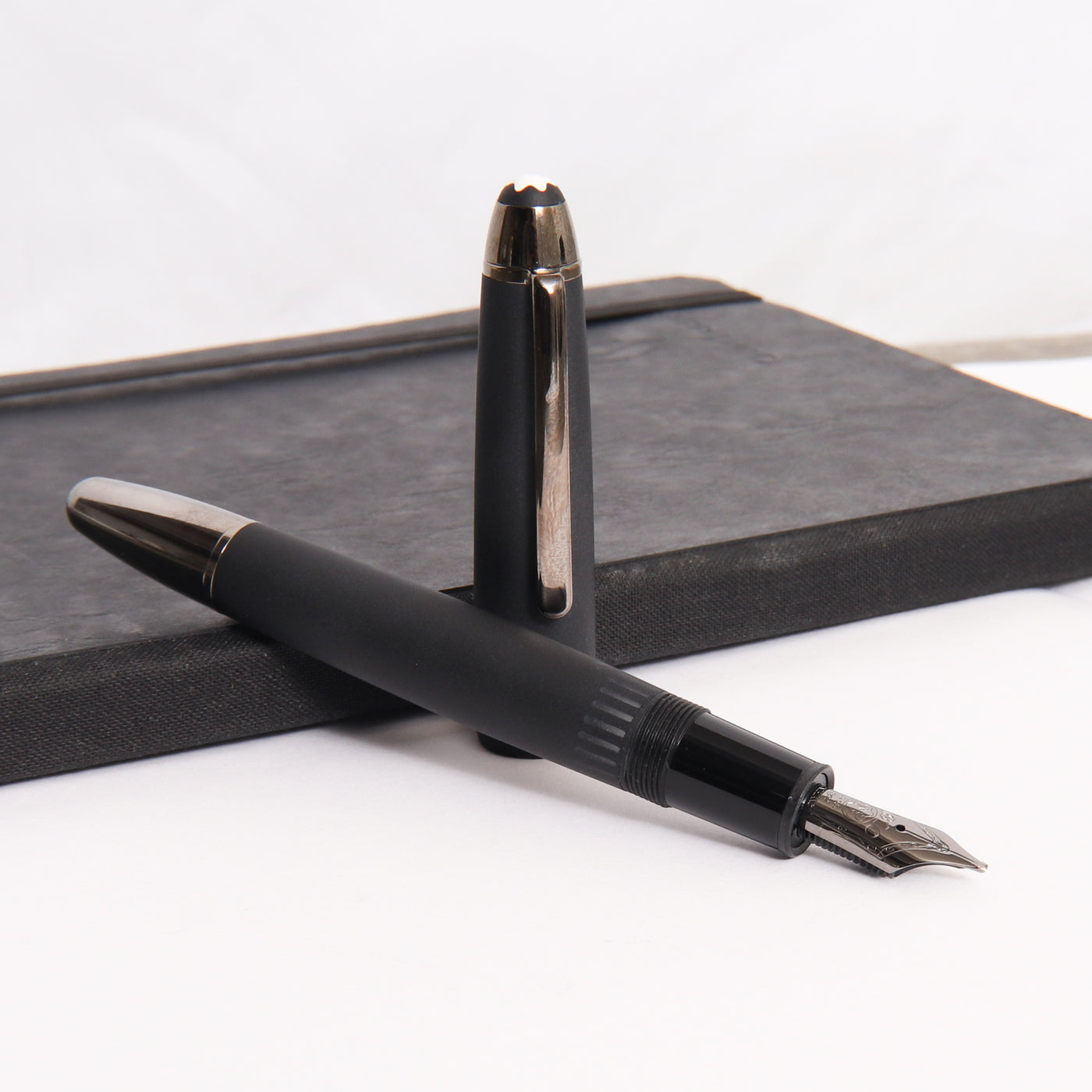 Montblanc Meisterstuck 146 Ultra Black LeGrand Fountain Pen Uncapped