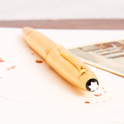 Montblanc Meisterstuck 146V Solitaire Vermeil Barley LeGrand Fountain Pen Cap Details