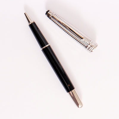 Montblanc-Meisterstuck-163-Solitaire-Doue-Geometry-Rollerball-Pen-With-Silver-Cap