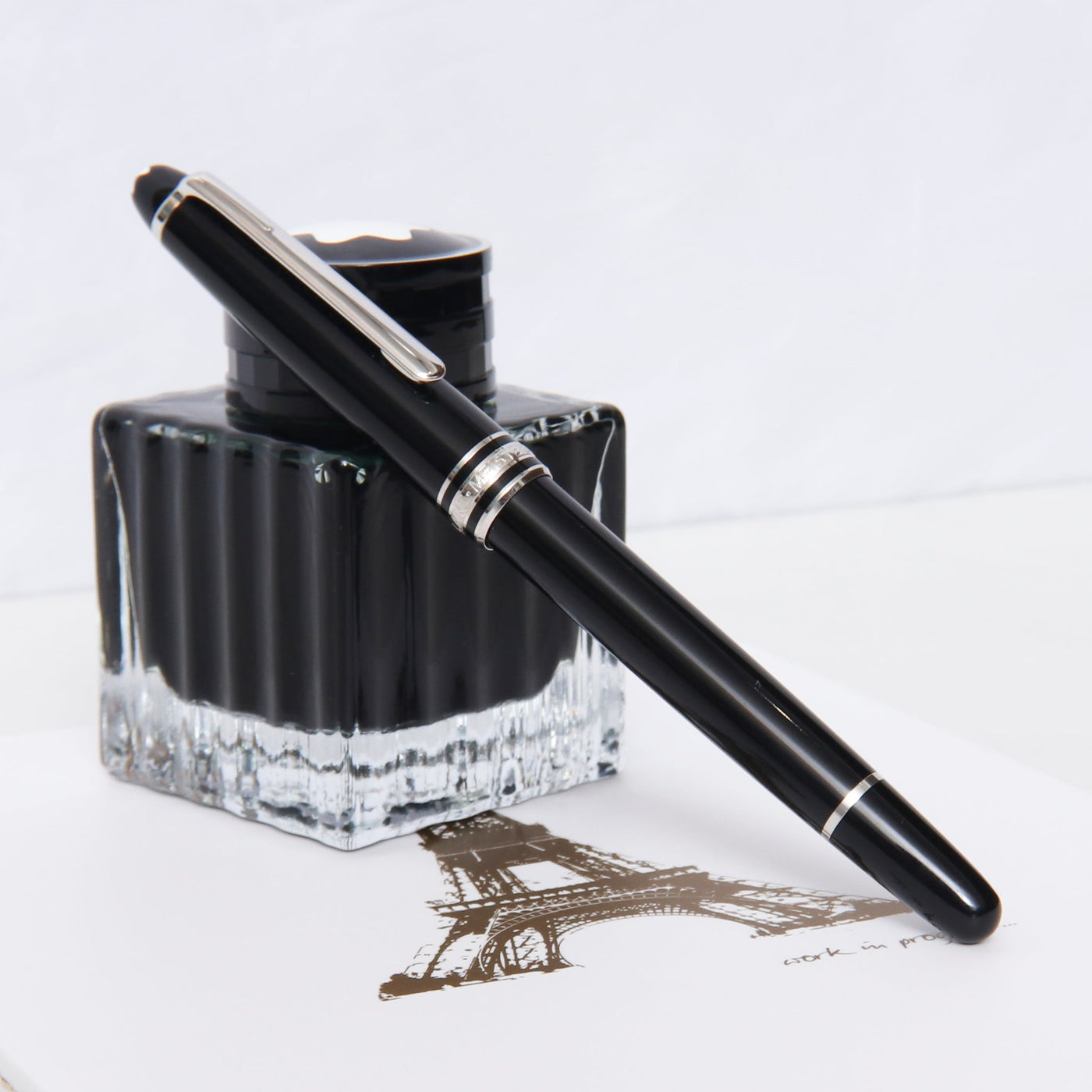Montblanc Meisterstuck 163P Black & Platinum Rollerball Pen - Preowned Capped
