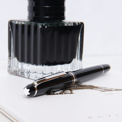 Montblanc Meisterstuck 163P Black & Platinum Rollerball Pen - Preowned Logo