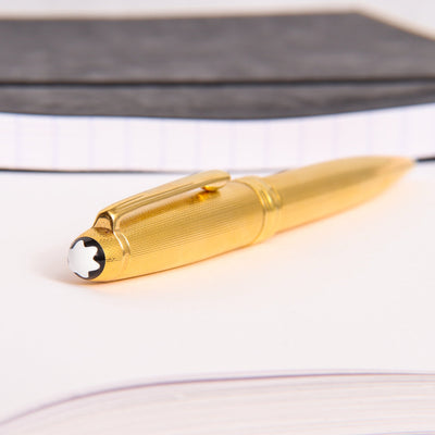 Montblanc Meisterstuck 165 Solitaire Gold Plated Barley Mechanical Pencil Logo On Cap