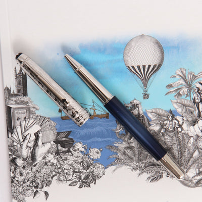 Montblanc Meisterstuck Around the World in 80 Days Doue Rollerball Pen Blue And Silver