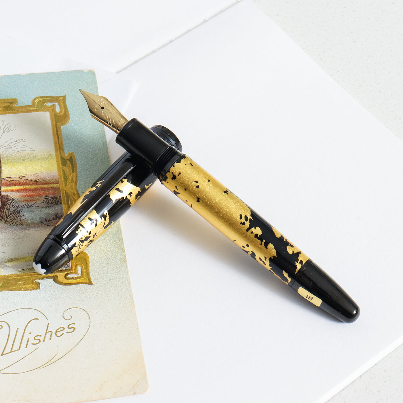 Montblanc Meisterstück Calligraphy Gold Leaf Fountain Pen