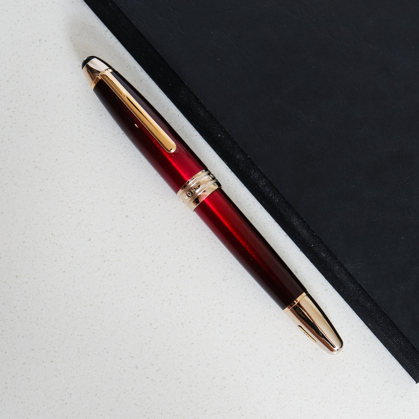 Montblanc Meisterstück Calligraphy Solitaire Burgundy Lacquer Fountain Pen