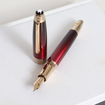 Montblanc Meisterstück Calligraphy Solitaire Burgundy Lacquer Fountain Pen